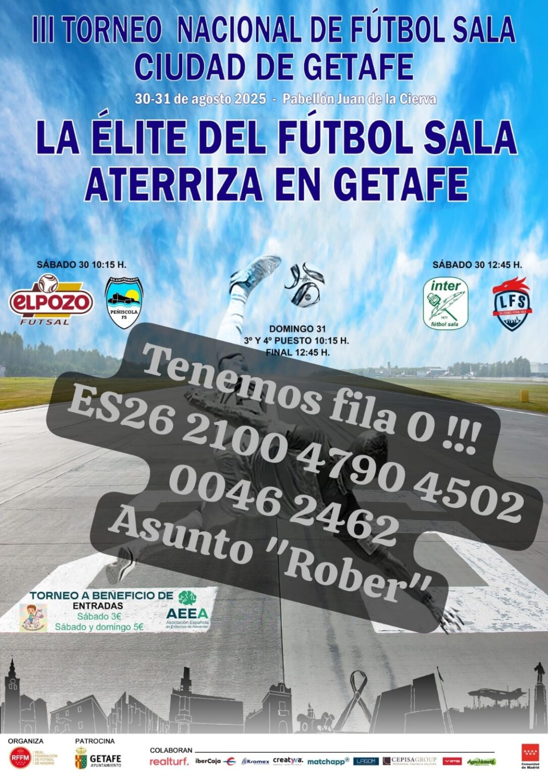 El fútbol sala juega en Getafe a favor de la Asociación Española de Enfermos de Alexander