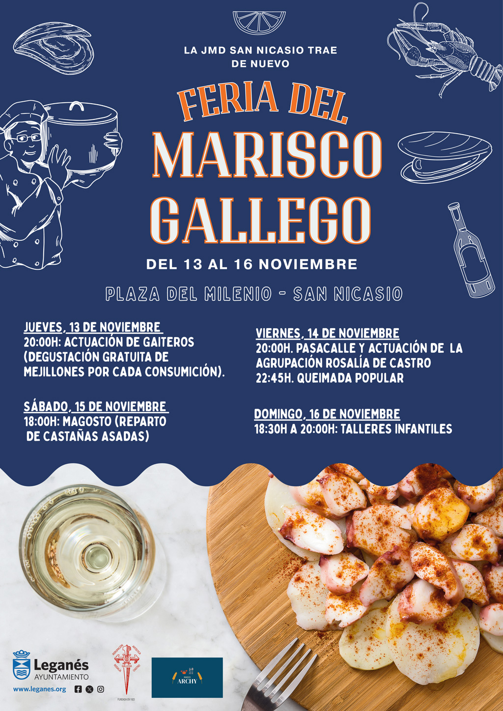 La Feria del Marisco Gallego llegará a San Nicasio del 13 al 16 de noviembre, llena de tradición y actividades para toda la familia