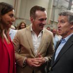 Antonio José Mesa junto a Alberto Núñez Feijóo en la presentación en Getafe de las propuestas de los populares en infraestructuras