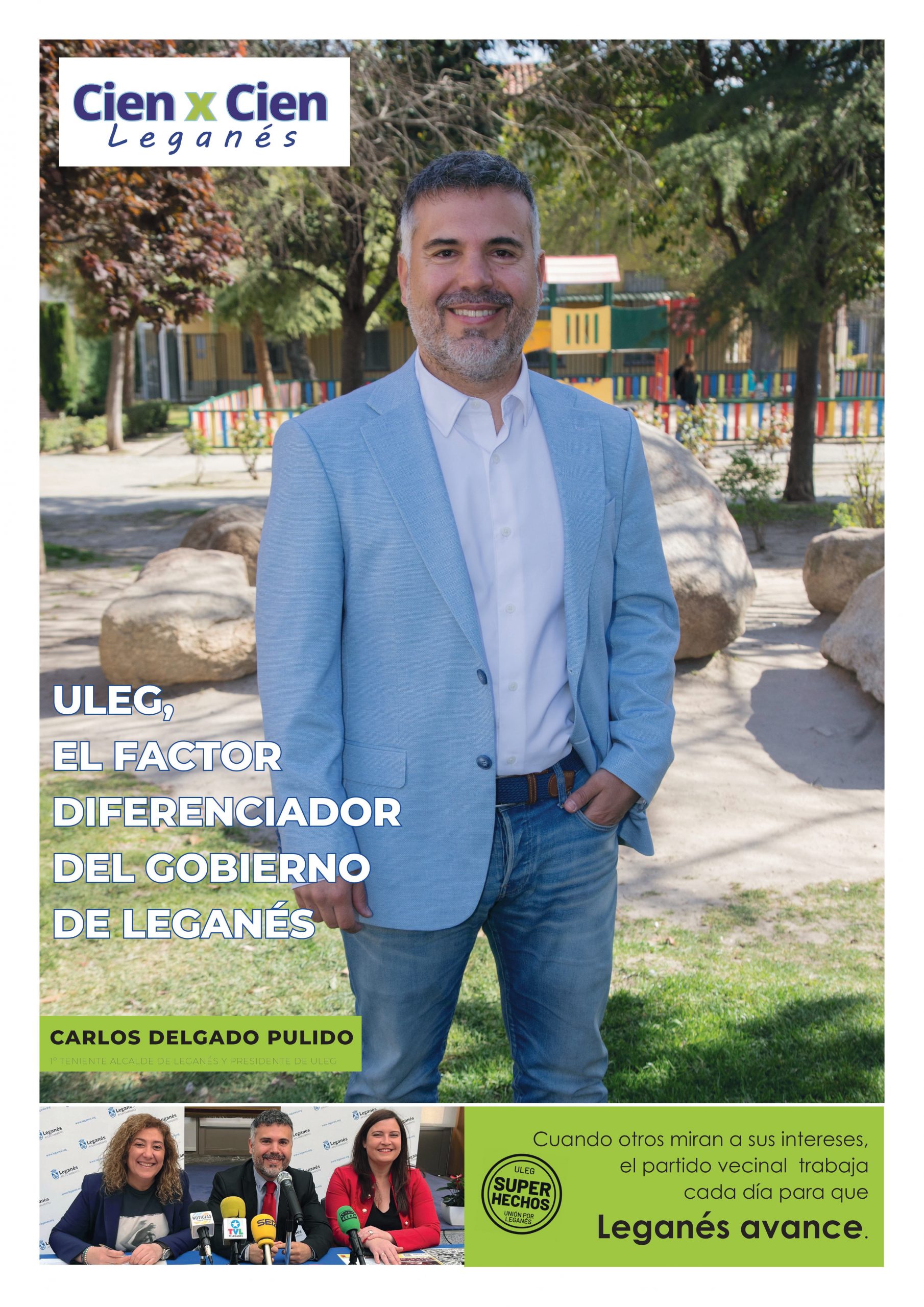 Unión por Leganés (ULEG) buzonea 65.000 ejemplares del “100×100 Leganés”, un periódico que acerca su gestión y propuestas a los vecinos