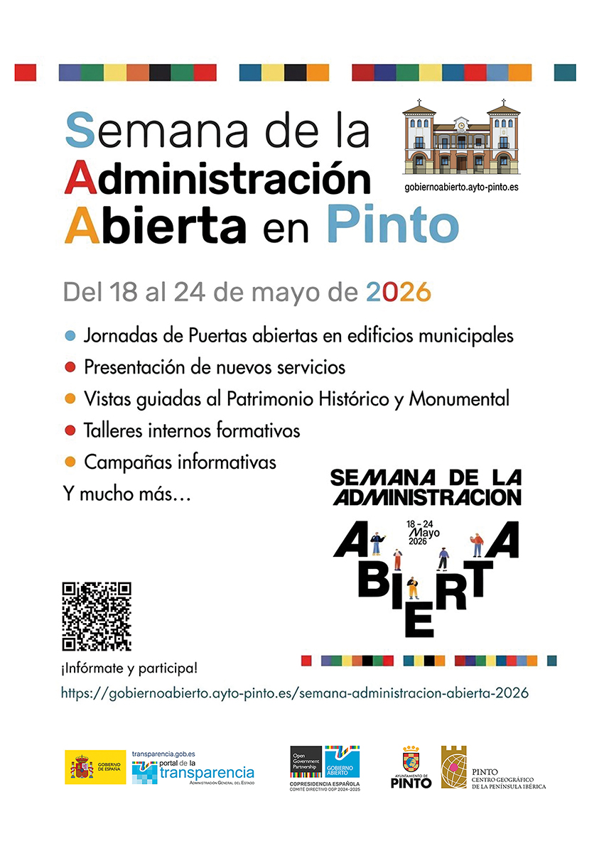 El Gobierno de Pinto celebra la Semana de la Administración Abierta del 18 al 24 de mayo