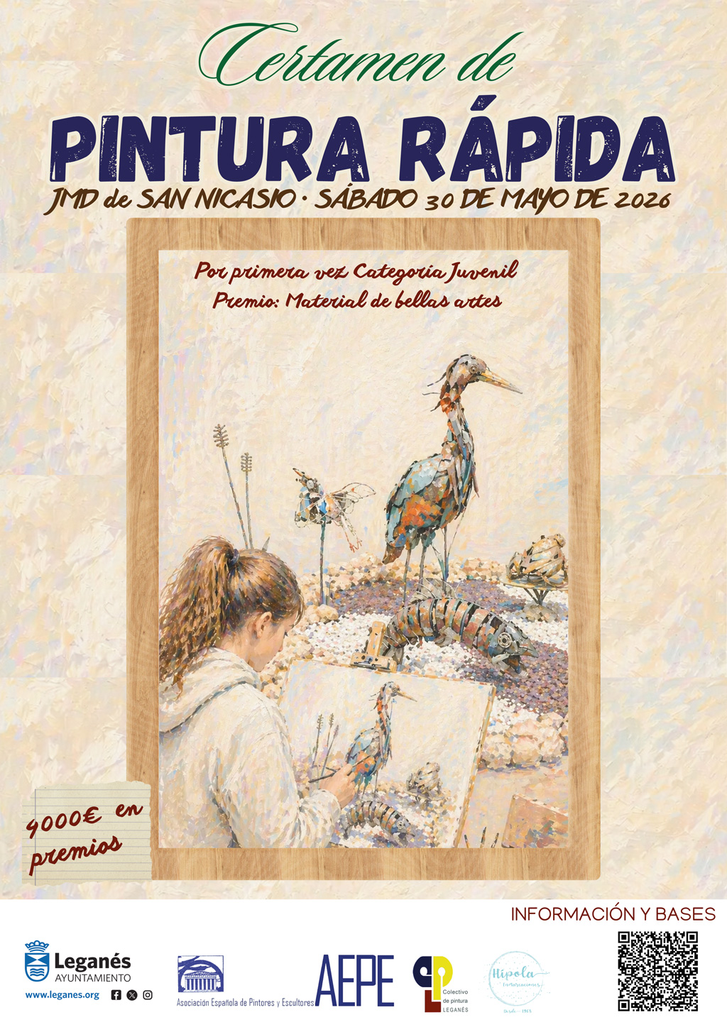 Leganés celebra el Certamen de Pintura Rápida San Nicasio 2026, con 4.000 euros en premios y categoría Juvenil