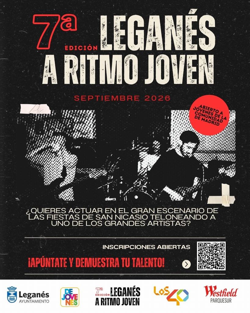Abierto el plazo de inscripción para el VII Certamen de Música ‘Leganés a Ritmo Joven’, cuyos ganadores actuarán en las Fiestas de San Nicasio