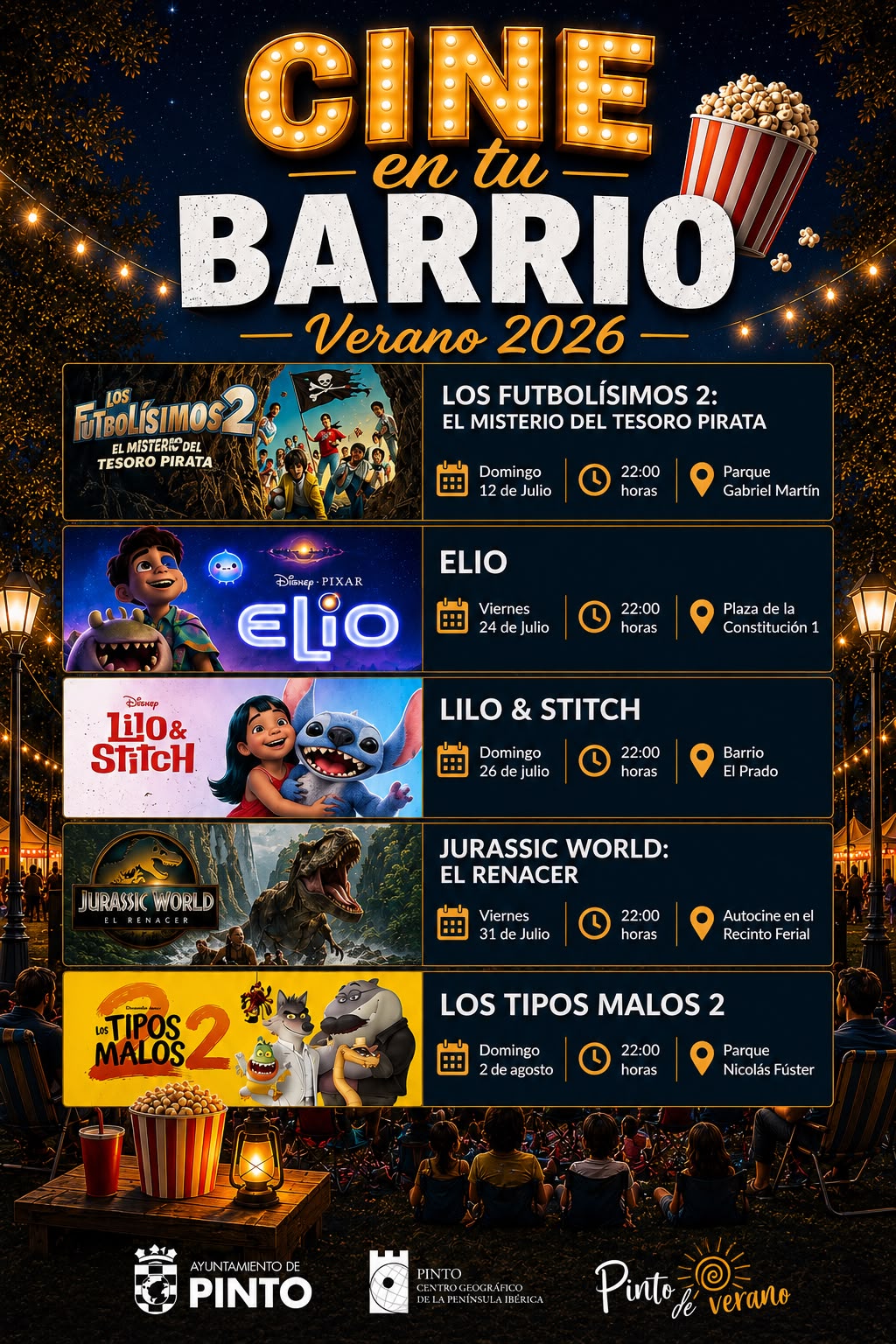 Vive un verano de película en Pinto con el programa cultura ‘Cine en tu Barrio’