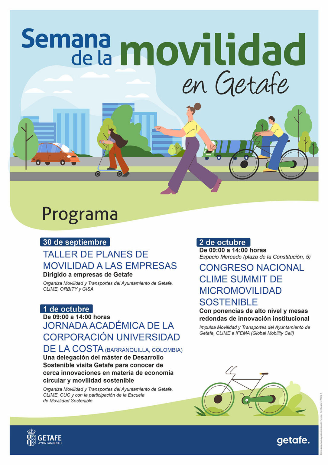 Getafe se centra en la micromovilidad eléctrica y los planes de transporte al trabajo en la Semana de la Movilidad 2026