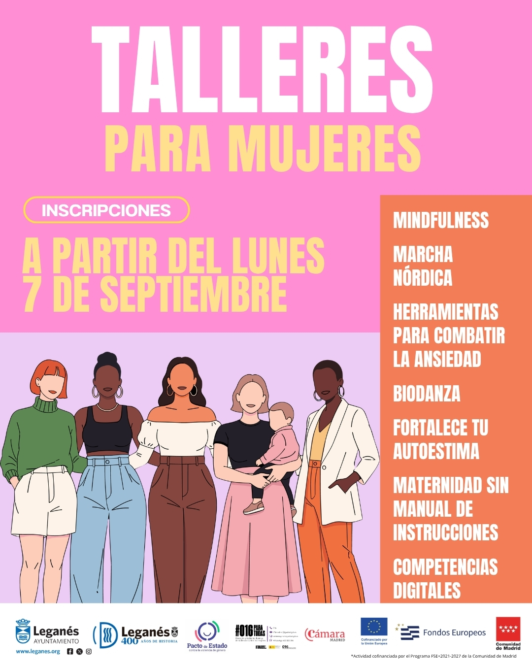 Nueva temporada de los Talleres para Mujeres con novedades como Marcha nórdica y Biodanza y clásicos como el Mindfulness